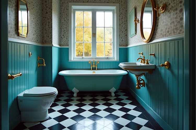 Checkered Black and White Tiles Design Idea